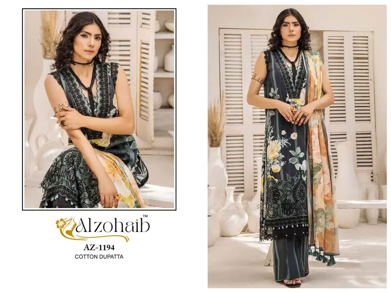  Sakina Cotton by Alzohaib Dupatta Pakistani Salwar Suits Collection